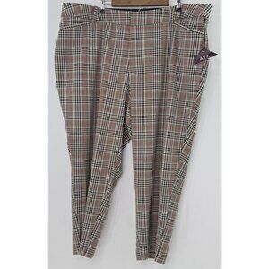 Ava & Viv Pants Plus Size 26 Plaid Slim Fit Career Work Stretch